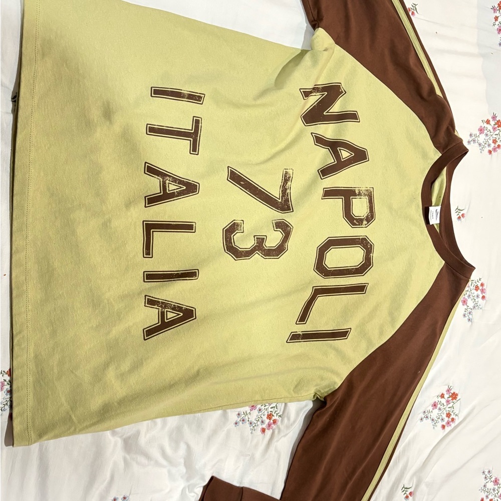 Urban Outfitters Brown and Cream Long Sleeve Shirt